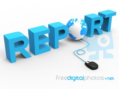 Global Report Represents World Wide Web And Analysis Stock Image