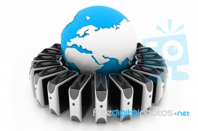 Global Server Network Stock Image