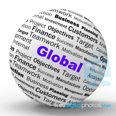 Global Sphere Definition Means International Communications Or W… Stock Image