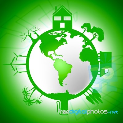 Global World Means Earth Day And Eco Stock Image