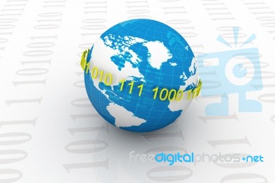 Globe And Binary Code Stock Image