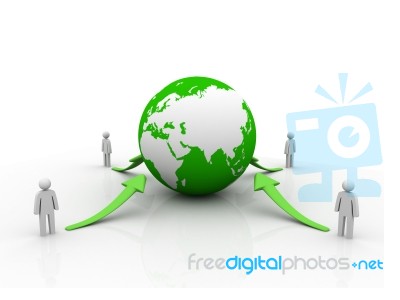 Globe, People And Arrows. Social Media. Communication Concept Stock Image Globe, People And Arrows. Social Media. Communication Concept Stock Image