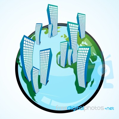 Globe With Buildings Stock Image