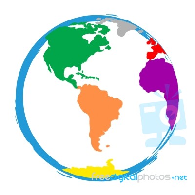 Globe World Means Globalisation Globalise And Colour Stock Image