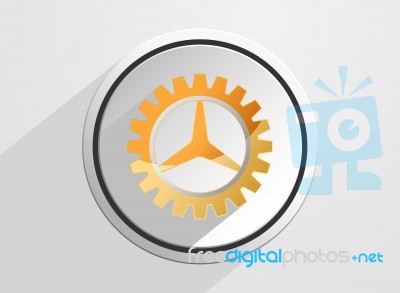 Glossy Gear Setting Icon Stock Image