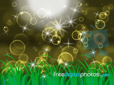 Glow Bubbles Means Light Burst And Backgrounds Stock Image