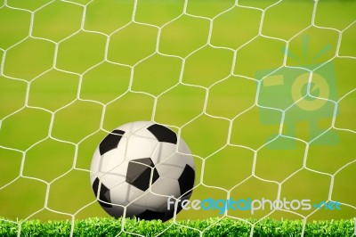 Goal. A Soccer Ball In A Net Stock Photo Goal. A Soccer Ball In A Net Stock Photo