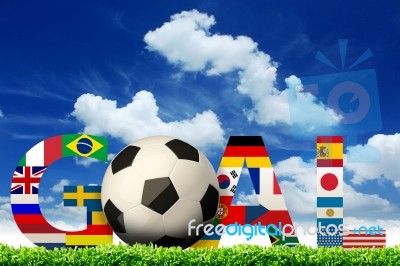 Goal. Soccer World Flags Stock Photo Goal. Soccer World Flags Stock Photo