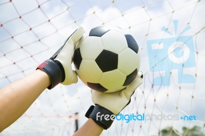 Goalkeeper Save Goal Stock Photo