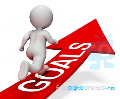 Goals Arrow Means Aims Mission 3d Rendering Stock Image