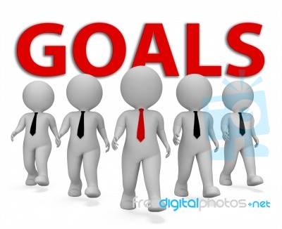 Goals Businessmen Shows Aim Commercial And Desire 3d Rendering Stock Image
