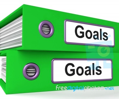 Goals Folders Show Direction Aspirations And Targets Stock Image