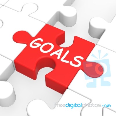 Goals Puzzle Showing Aspiration Targets Stock Image