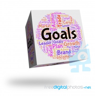Goals Word Indicates Targeting Words And Objective Stock Image