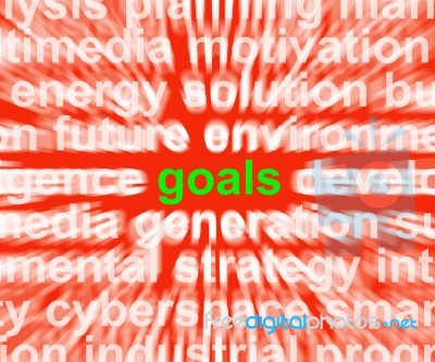 Goals Word Means Aims Targets And Aspirations Stock Image
