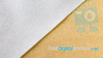 Gold And Silver Glitter Paper Background Stock Photo