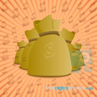 Gold Bags Of Money Stock Image