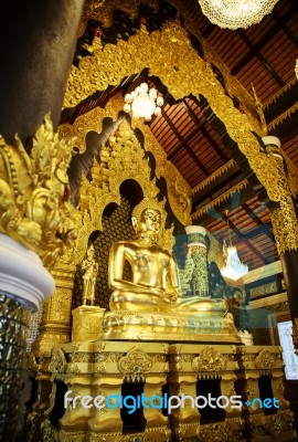 Gold Buddha Statues Stock Photo