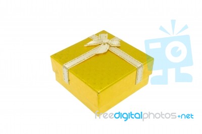 Gold Christmas And Important Festival Gift Box Stock Photo