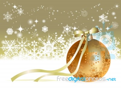 Gold Christmas Bauble Stock Image