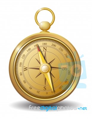 Gold Compass  Stock Image