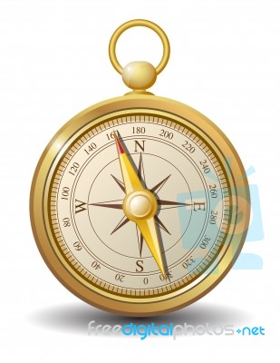 Gold Compass Stock Image