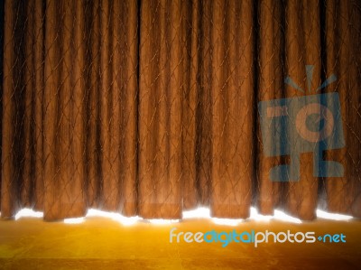 Gold Curtains Stock Photo