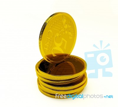 Gold Fifty Cent Stock Image