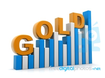 Gold Increment Graph Stock Image