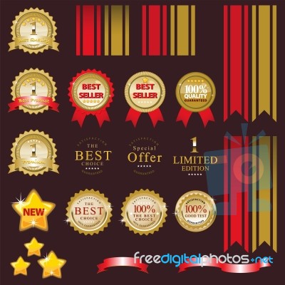 Gold Label For Present Best Of Product Stock Image