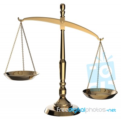 Gold Scales Of injustice Stock Photo