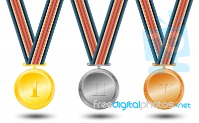 Gold Silver Bronze Medal Stock Image