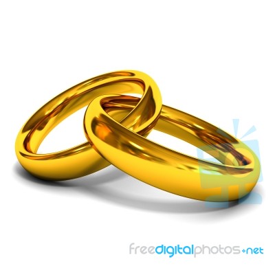 Gold Wedding Rings Stock Image