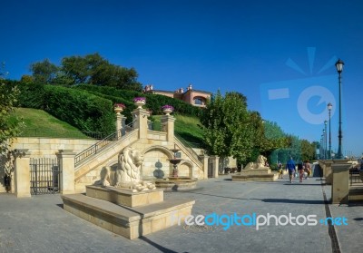 Golden Beach Promenade In Odessa Stock Photo