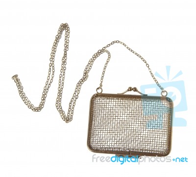 Golden Clutch Bag Stock Photo