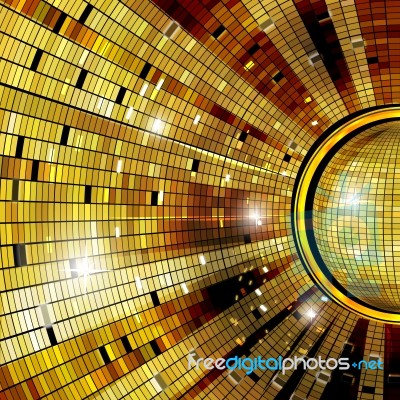 Golden Disc Backdrop Stock Image
