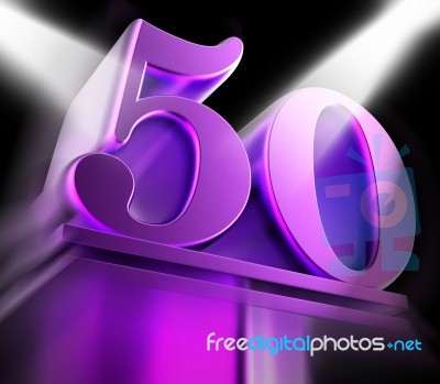 Golden Fifty On Pedestal Displays Movie Awards Or Recognition Stock Image Golden Fifty On Pedestal Displays Movie Awards Or Recognition Stock Image