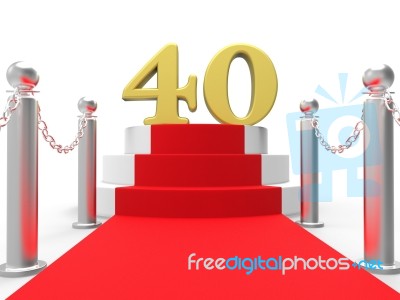 Golden Forty On Red Carpet Means Entertainment Awards Party Stock Image