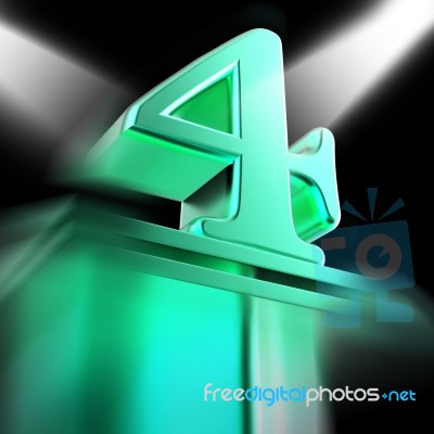 Golden Four On Pedestal Displays Movie Awards Or Prizes Stock Image