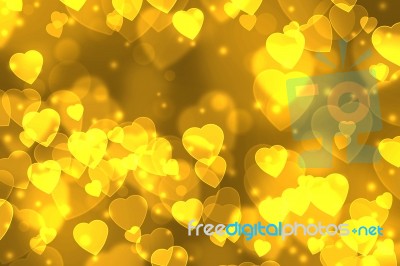 Golden Heart shaped Background Stock Image