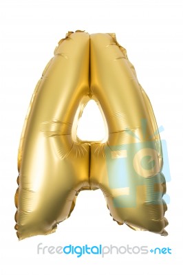 Golden Inflatable Letter Uppercase Stock Photo