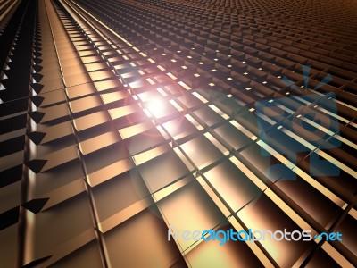 Golden Metal Structure Stock Image