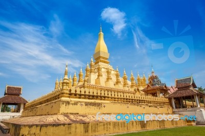 Golden Pagoda In Laos Stock Photo