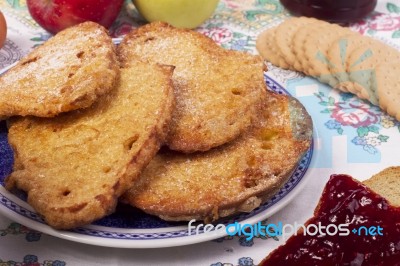 Golden Slices Of Bread Stock Photo