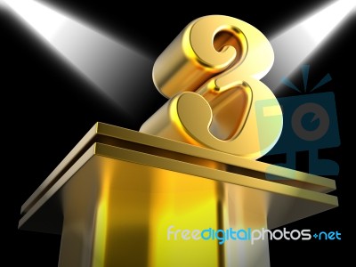 Golden Three On Pedestal Shows Entertainment Awards Or Recogniti… Stock Image Golden Three On Pedestal Shows Entertainment Awards Or Recogniti… Stock Image