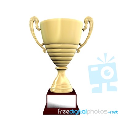 Golden Trophy Isolated On White Background Stock Image