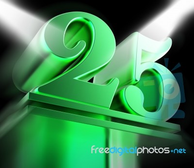 Golden Twenty Five On Pedestal Displays Twenty Fifth Movie Anniv… Stock Image