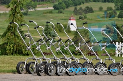 Golf Carts Stock Photo