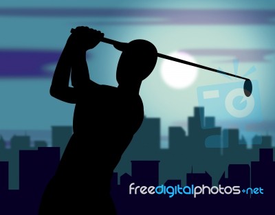 Golf Course Means Golfer Exercise And Golfing Stock Image