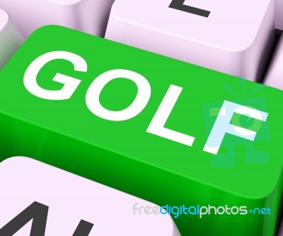 Golf Key Means Golfing Online Or Golfer Stock Image